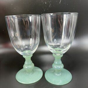 Villeroy‎ And Boch Isabelle Green Dark Jade Crystal Claret Wine Glasses Set 2